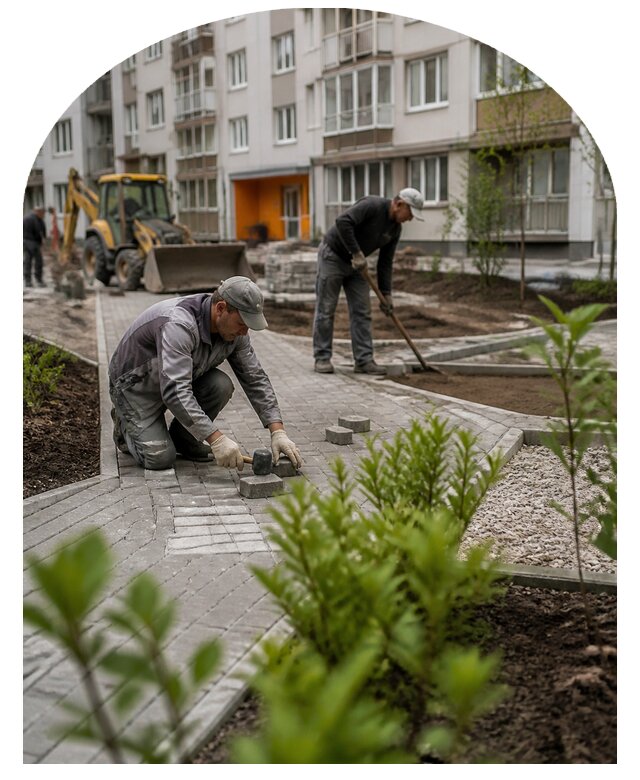 Благоустройство двора многоквартирного дома в Чебоксарах